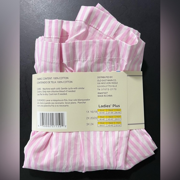 Bobbie Brooks 100% Cotton Pink and White Striped Plus Size Boxer Shorts - Cozy - Picture 5 of 7